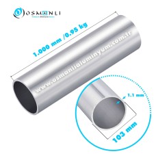 Alüminyum Boru Dış Çap 103mm  Et Kalınlık 1,1mm